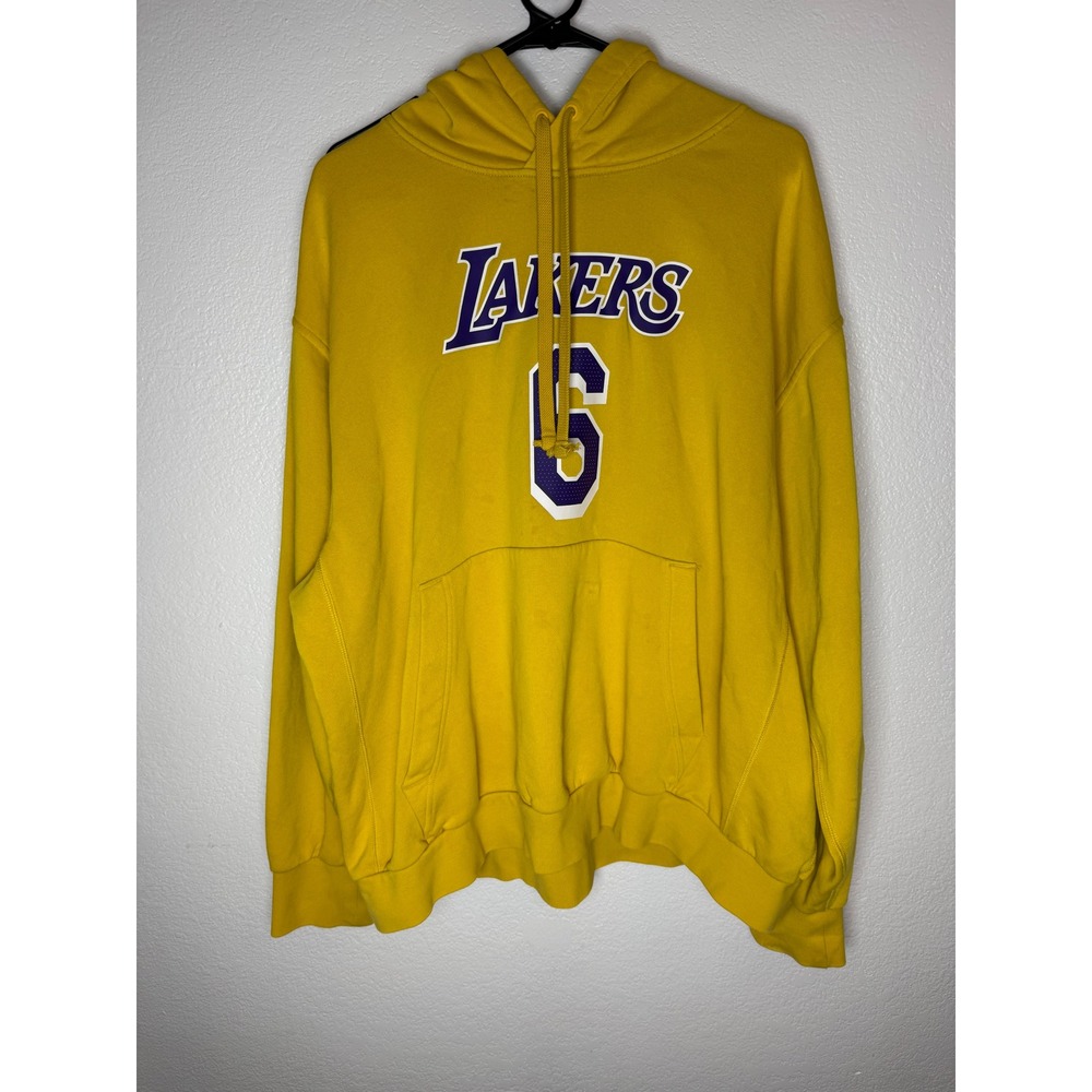 Nike NBA Los Angeles Lakers LeBron‎ James 6 Hoodie Yellow Mens XL Sweatshirt